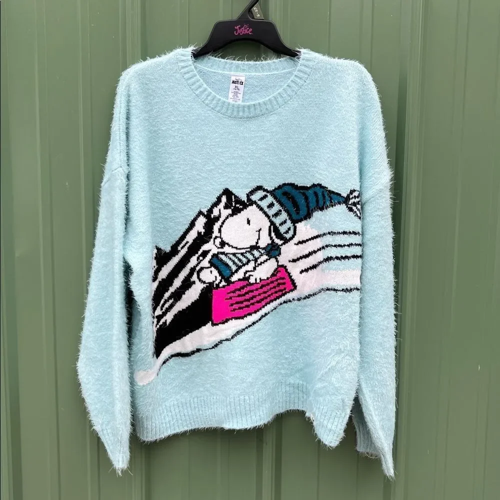 Girls Justice x Snoopy Collab Sweater Shirt Size XL